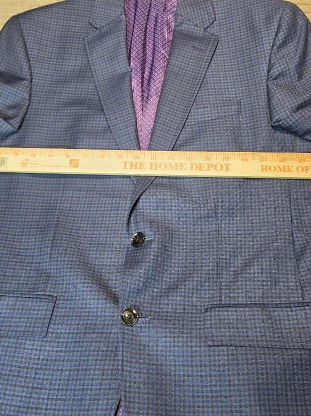Ted Baker Endurance Jay SPJ Sport Coat Blazer Mens 40S Blue Plaid Wool - Picture 10 of 14